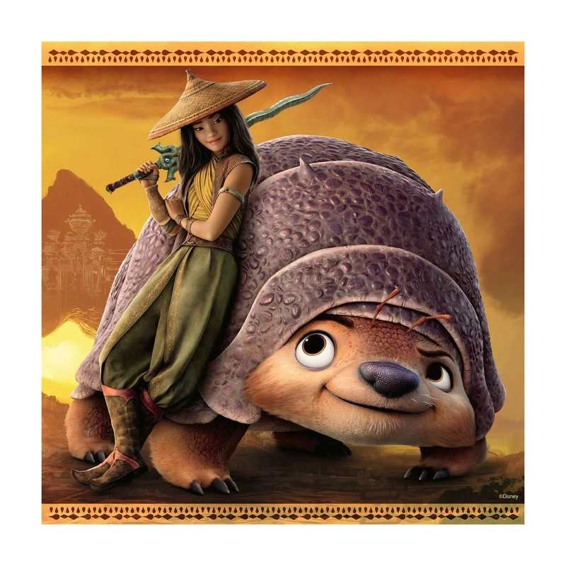 Puzzles Raya, la courageuse guerrière - DS Raya et le dernier dragon 3x 49 pièces