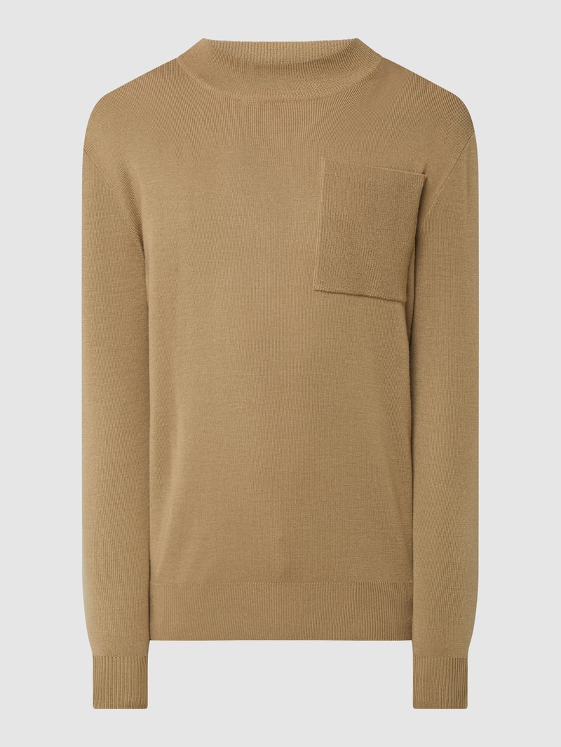 Pullover mit Woll-Anteil Modell 'Hamilton' in beige