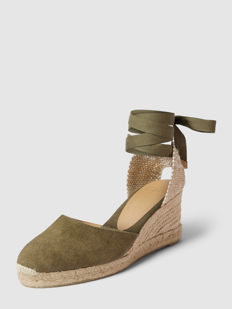 Wedges mit Schnürverschluss Modell 'CARINA' in olivgrün