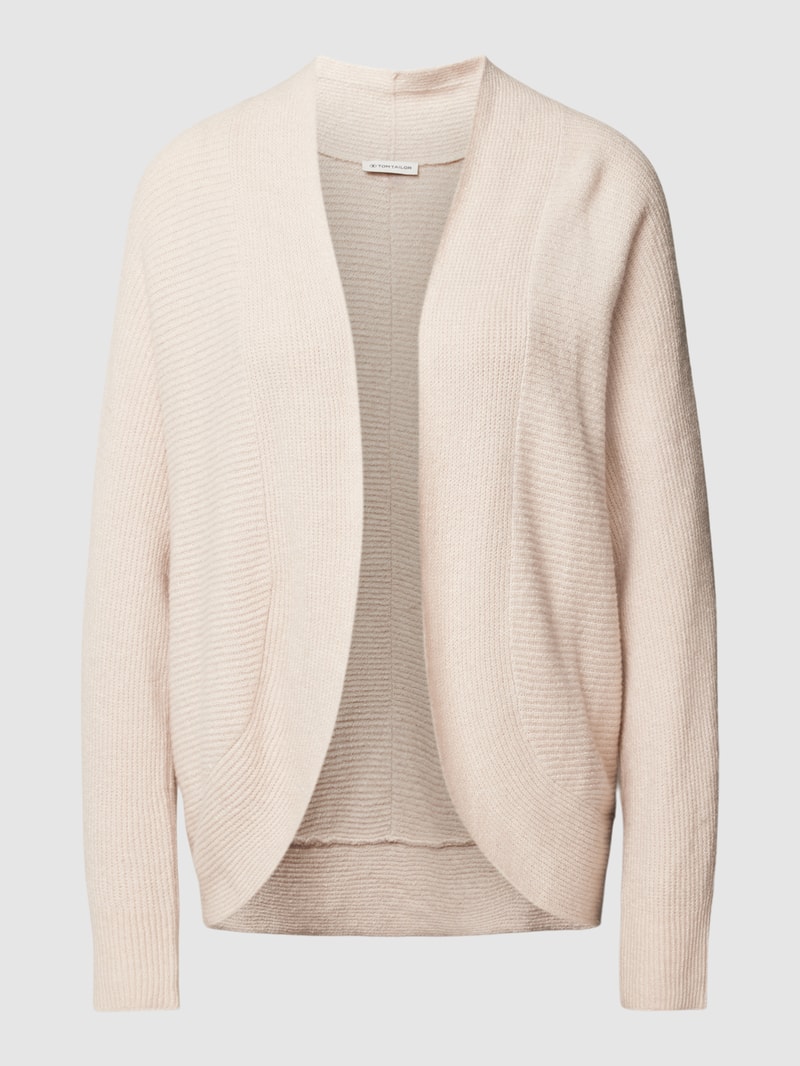 Cardigan mit Woll-Anteil und offenem Design in hellgrau meliert