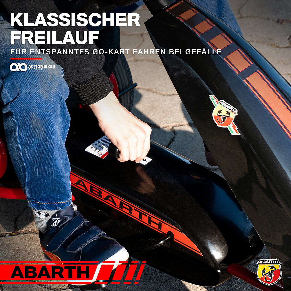 Kinder GoKart Abarth FS595 Lizenziert - Belastbarkeit 30 kg - Handbremse