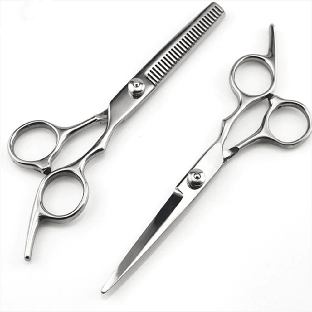 UNIQ Set de coiffure UNIQ avec deux ciseaux et une cape de coiffeur Poils de ciseaux