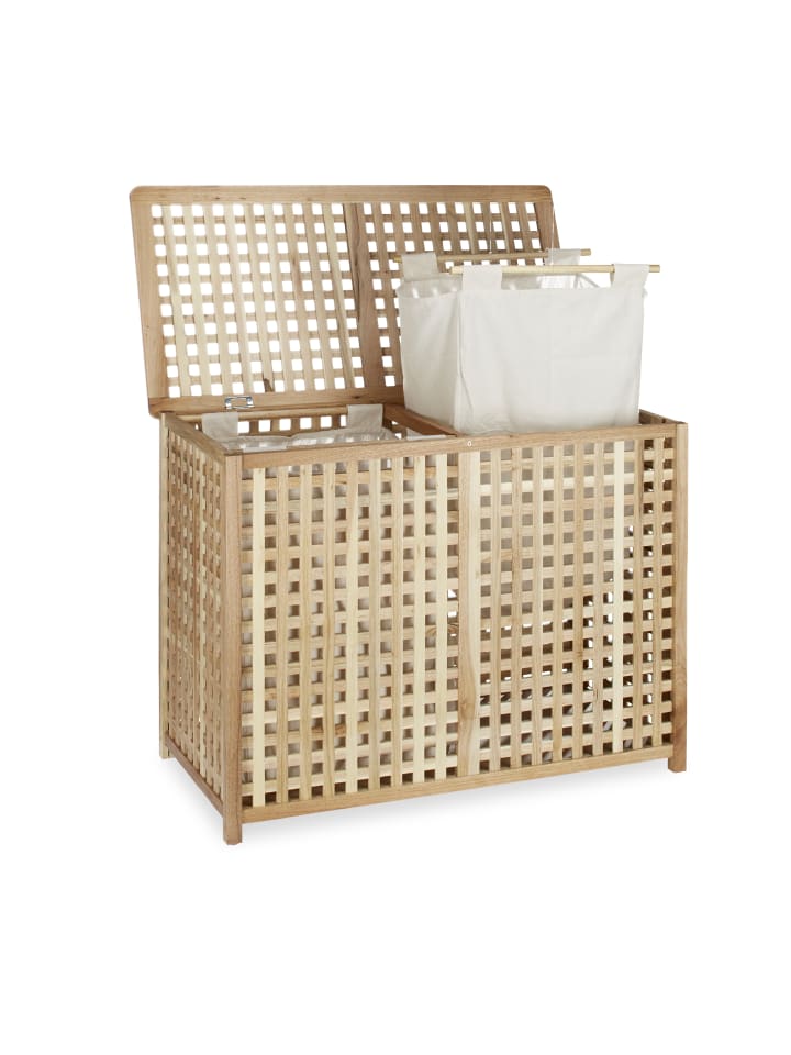 relaxdays Wäschesammler in Natur - (B)88 x (H)68 x (T)46 cm günstig kaufen onesize