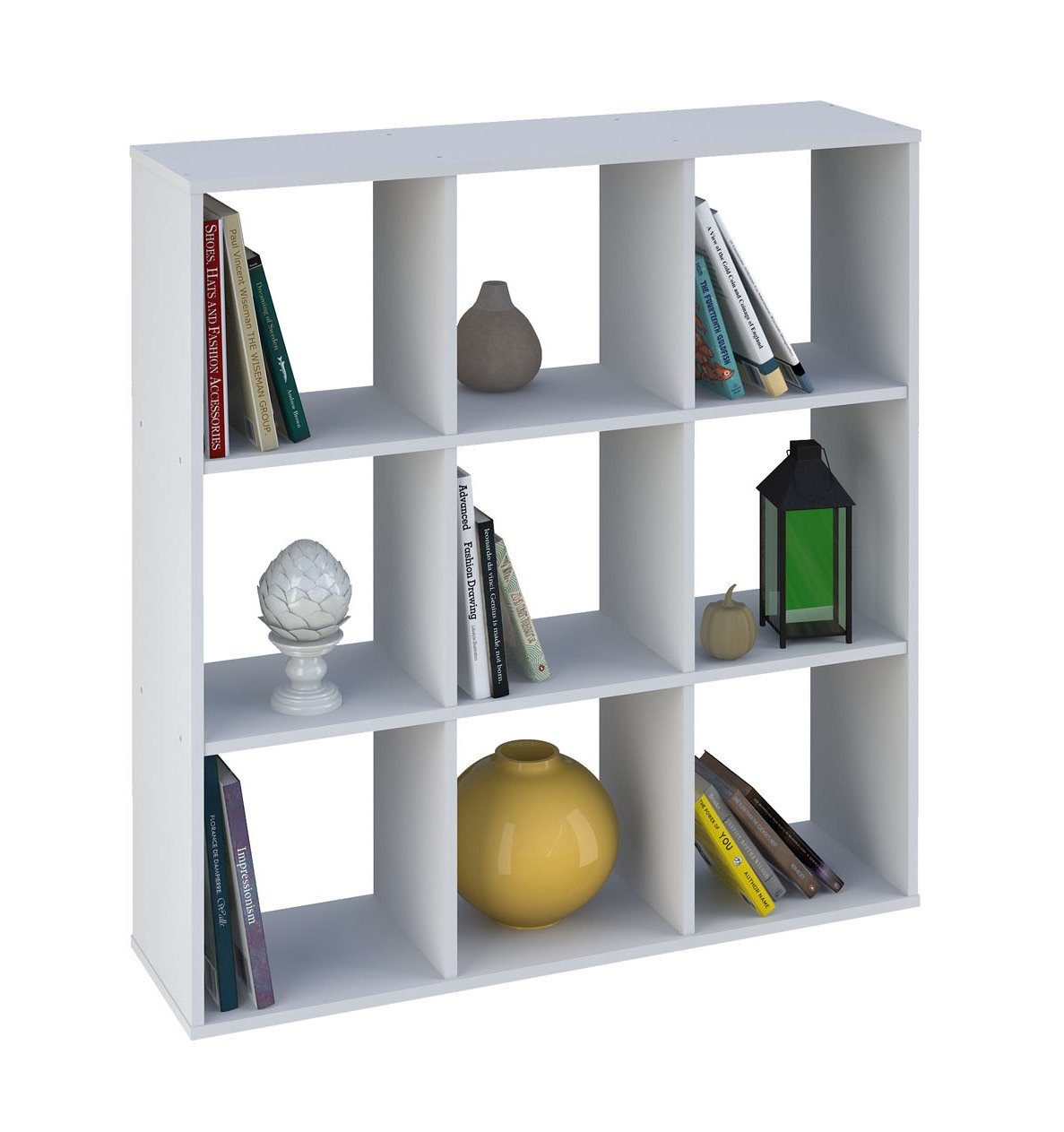 Polini Home Raumteilerregal Polini Home Raumteiler Bücherregal Regal weiß 9 Fächer