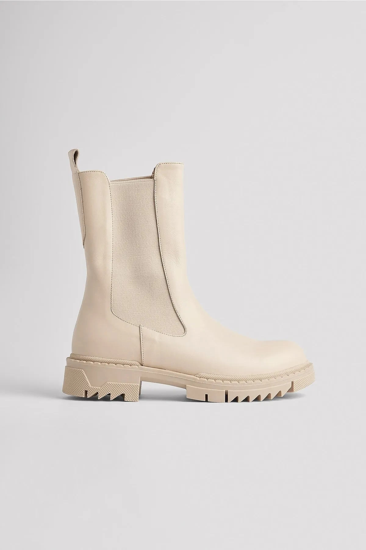 NA-KD  Stiefelette - Beige - Flacher Absatz