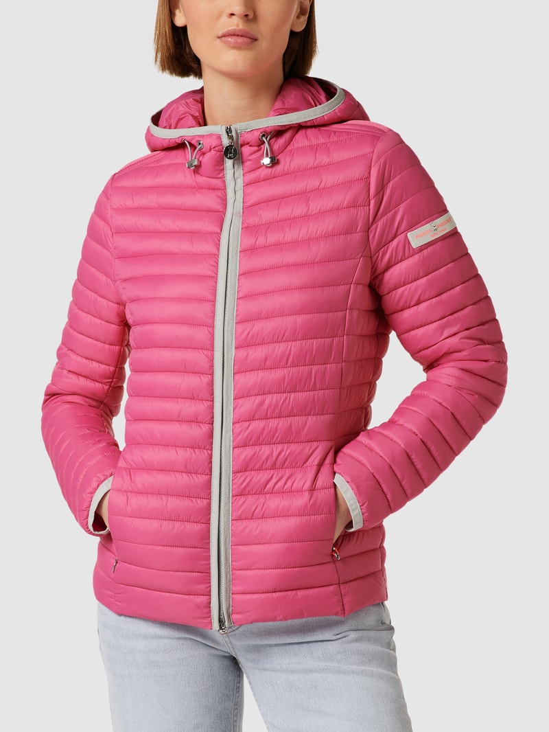 Steppjacke mit Label-Details in pink