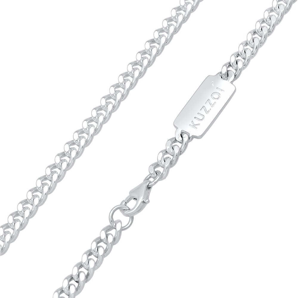 KUZZOI KUZZOI Collier Hommes pendentif plaque mat en argent sterling 925 collier