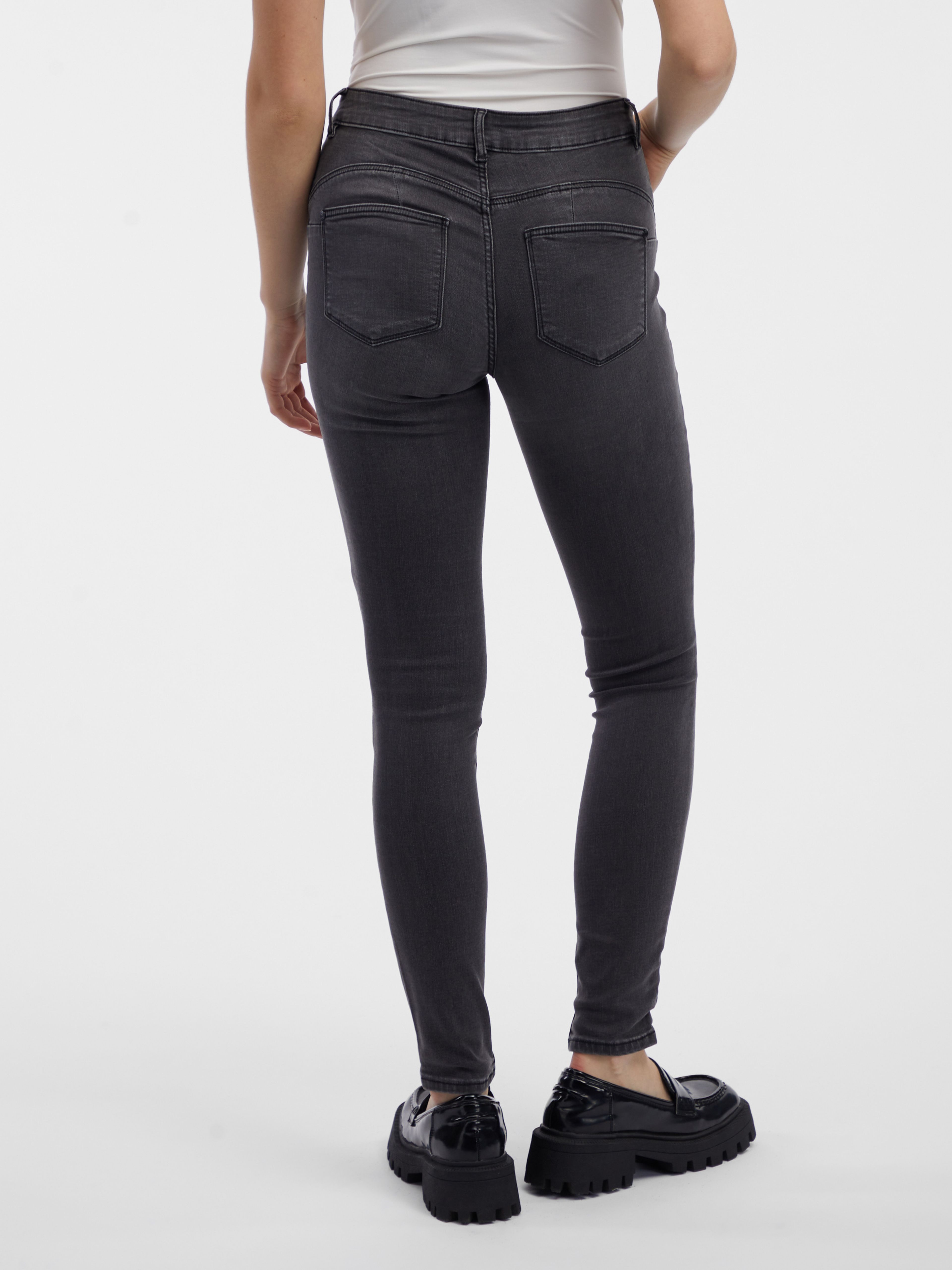 Graue Skinny-Fit-Jeans Damen ORSAY