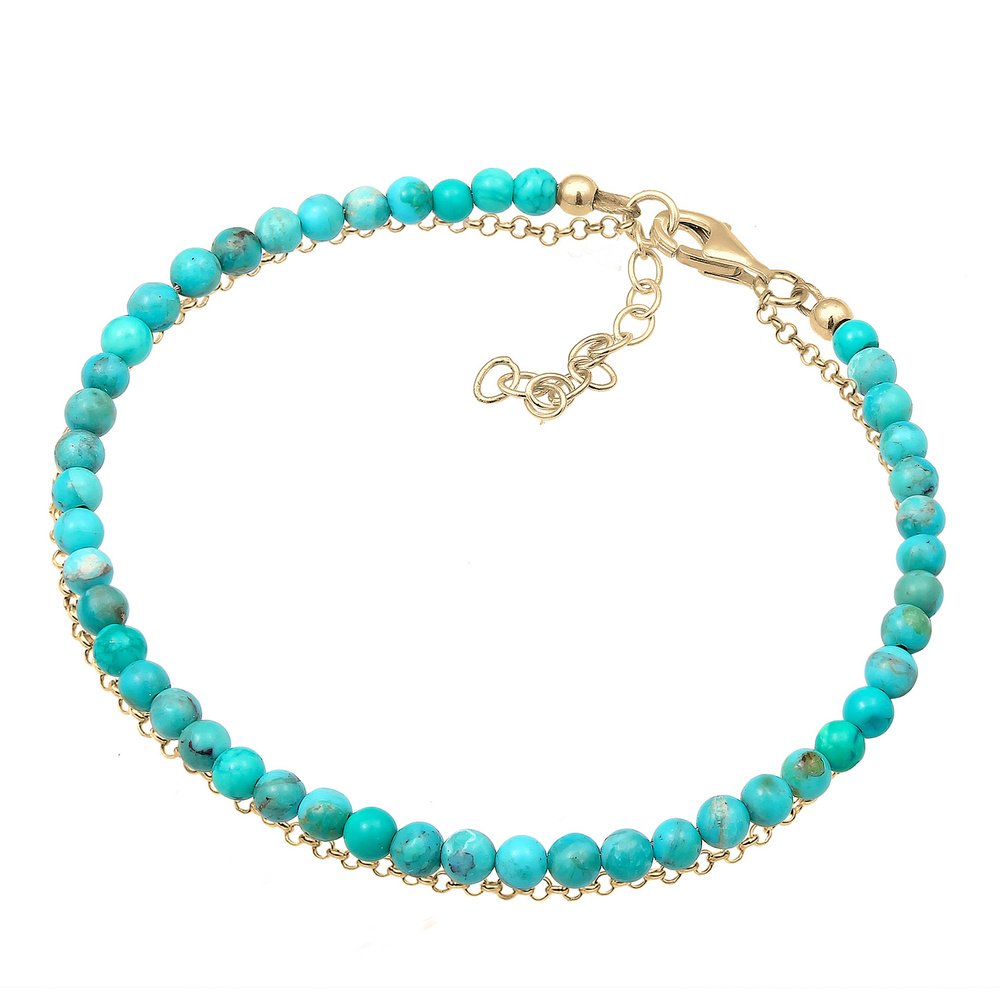 Elli Elli Bracelet Dames Couche Howlith Perles de pierres précieuses Boho en argent st Bracelet