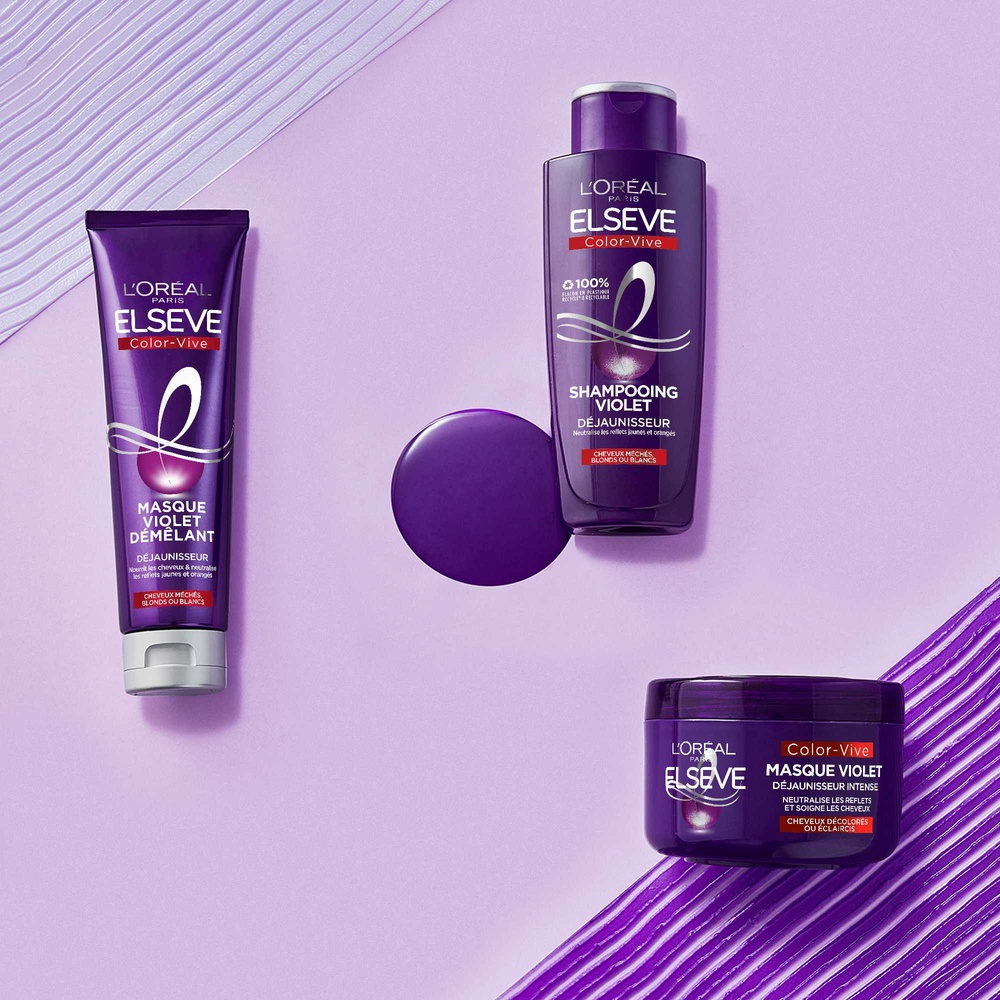L'Oréal Paris Elseve Color-Vive Masque violet démêlant déjaunisseur enrichi en pigments violets