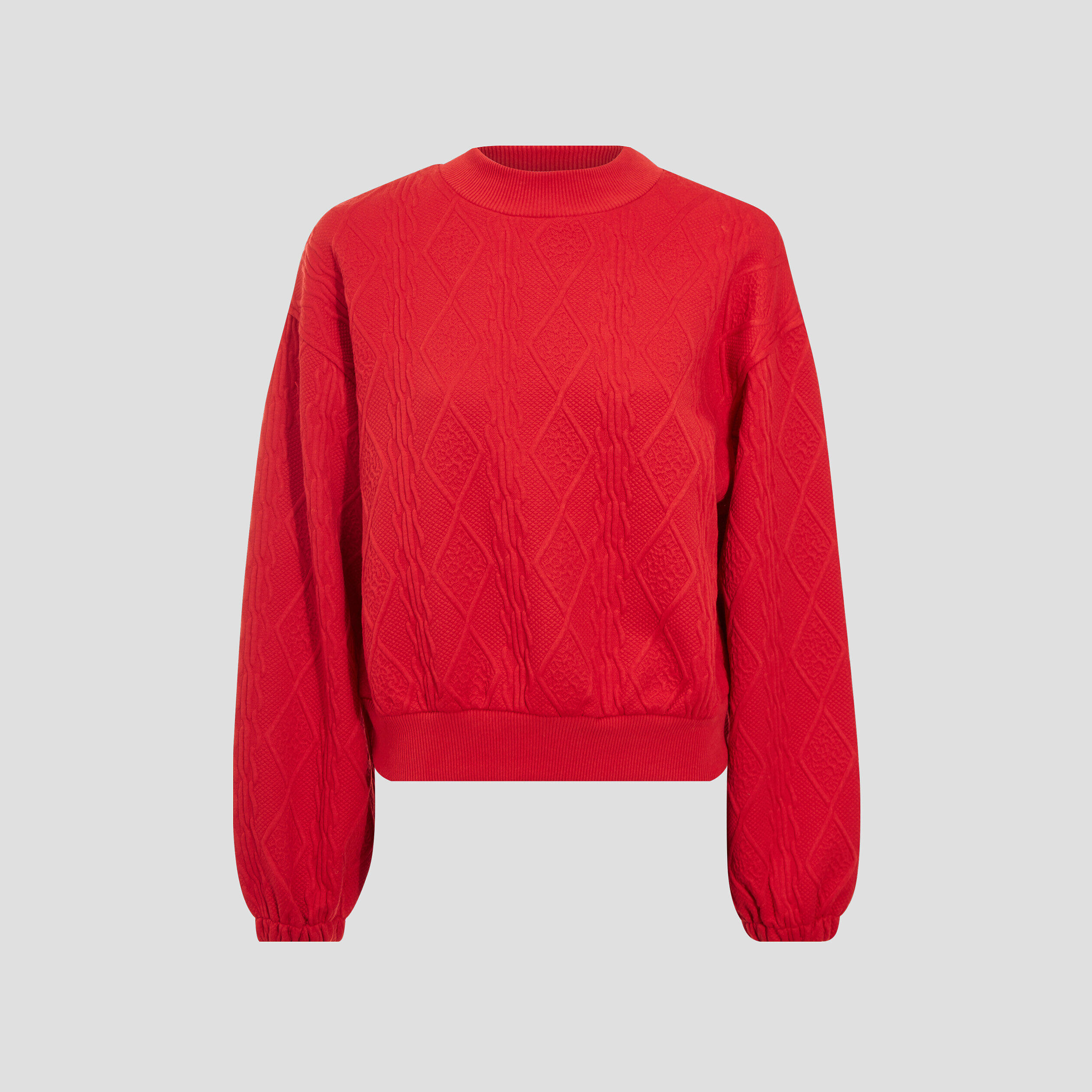 Sweat avec col montant rouge femme | Cache Cache