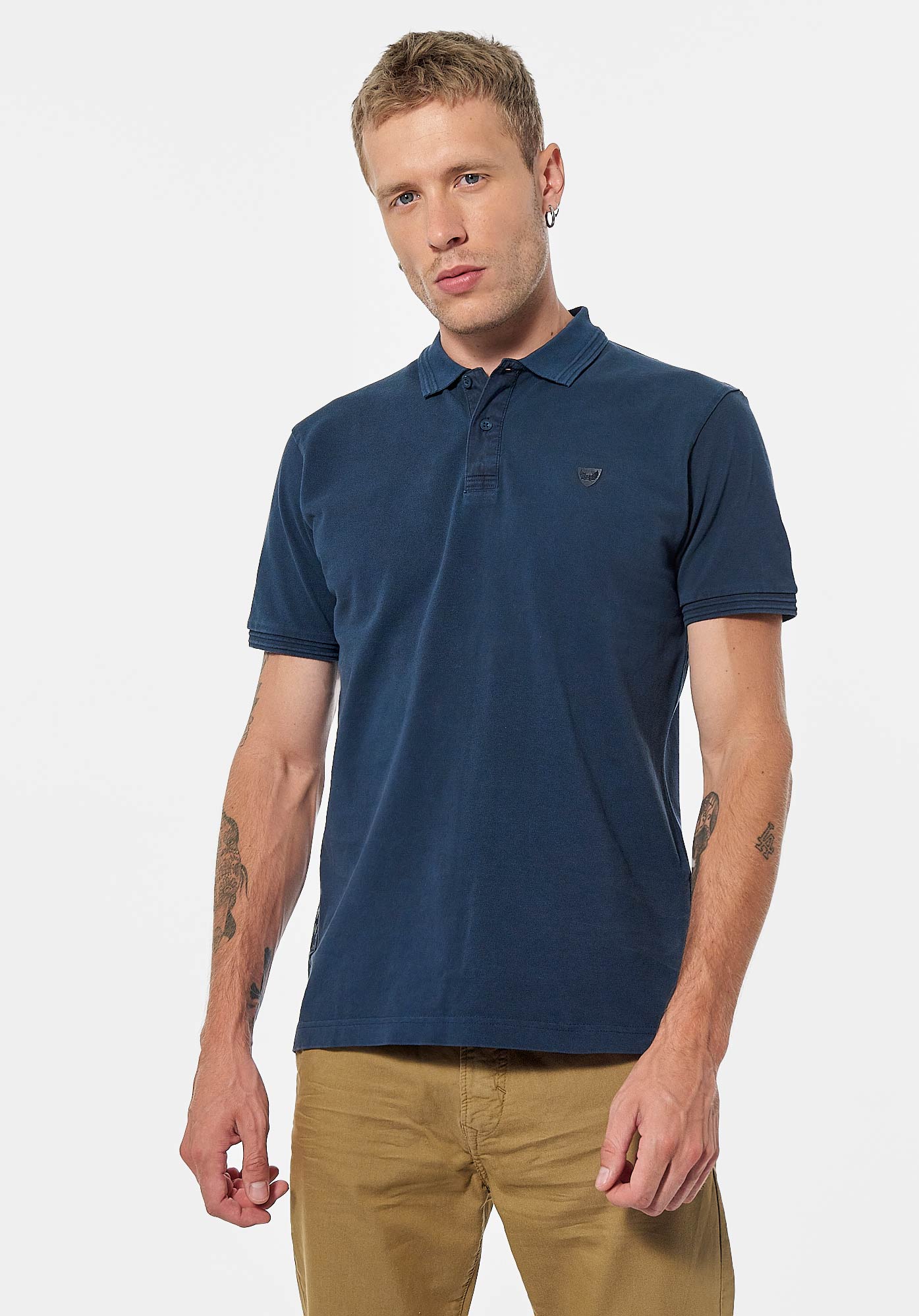 MISTA  Polo bleu Homme en 100% coton