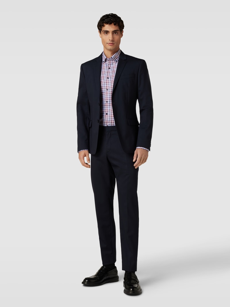 Regular Fit Business-Hemd mit Button-Down-Kragen in bordeaux rot