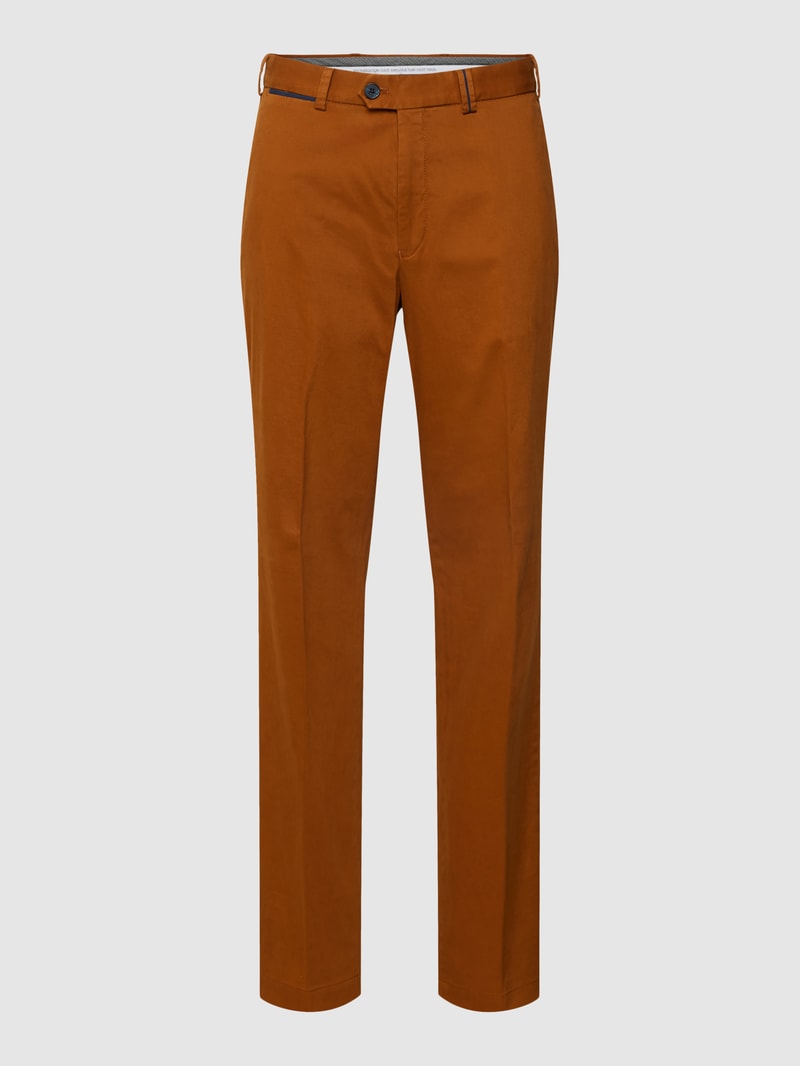 Regular Fit Chino mit Paspeltaschen Modell 'PEAKER' in cognac