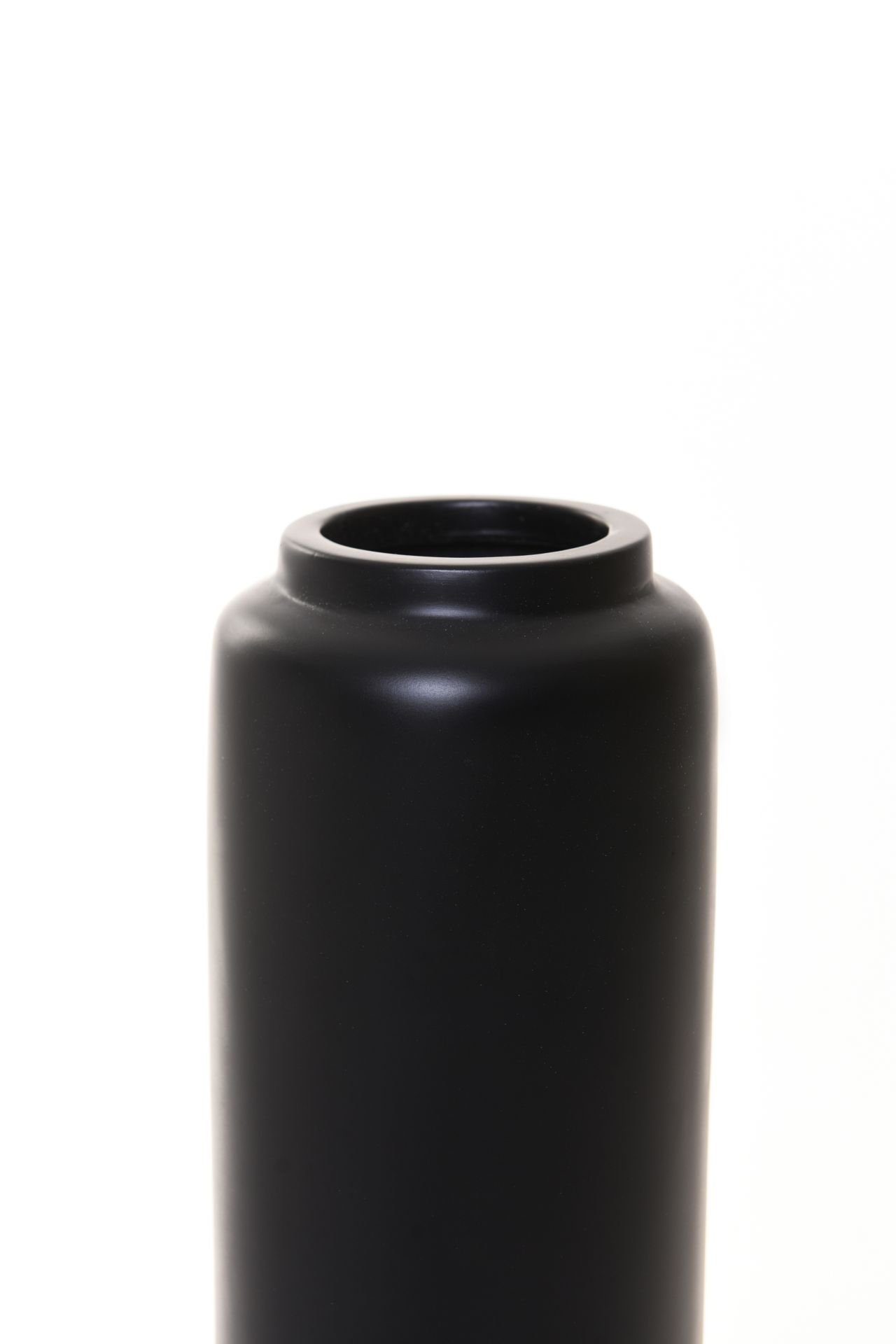 VIVANNO Bodenvase Bodenvase Fiberglas Schwarz Matt DIRETO - 80x10 cm