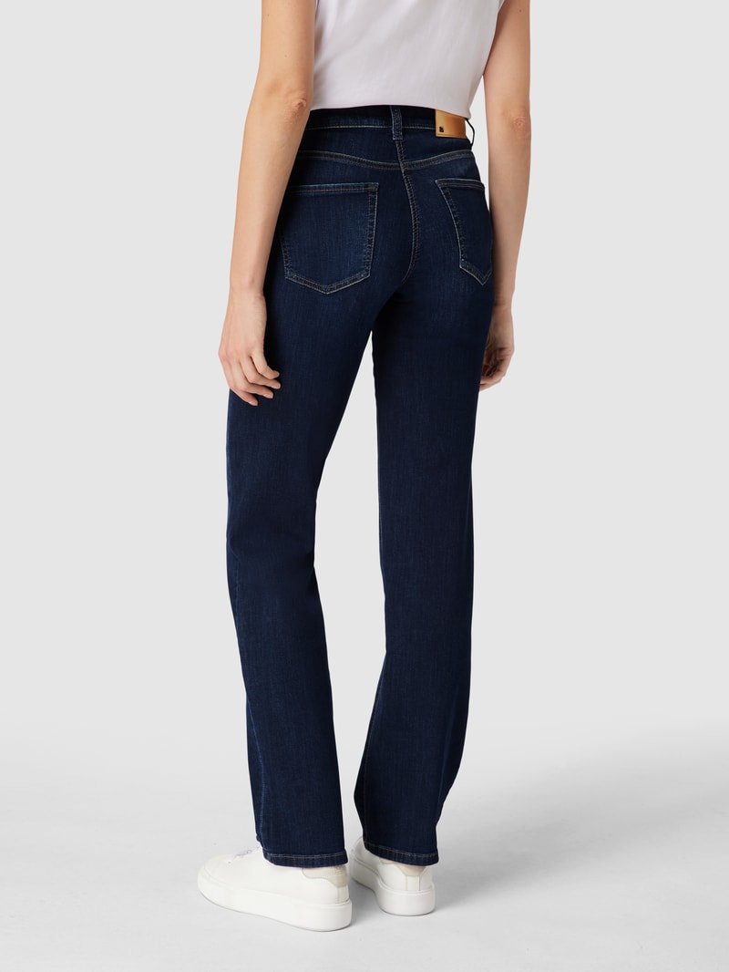 Jeans mit Label-Patch Modell 'Paris' in dunkelblau