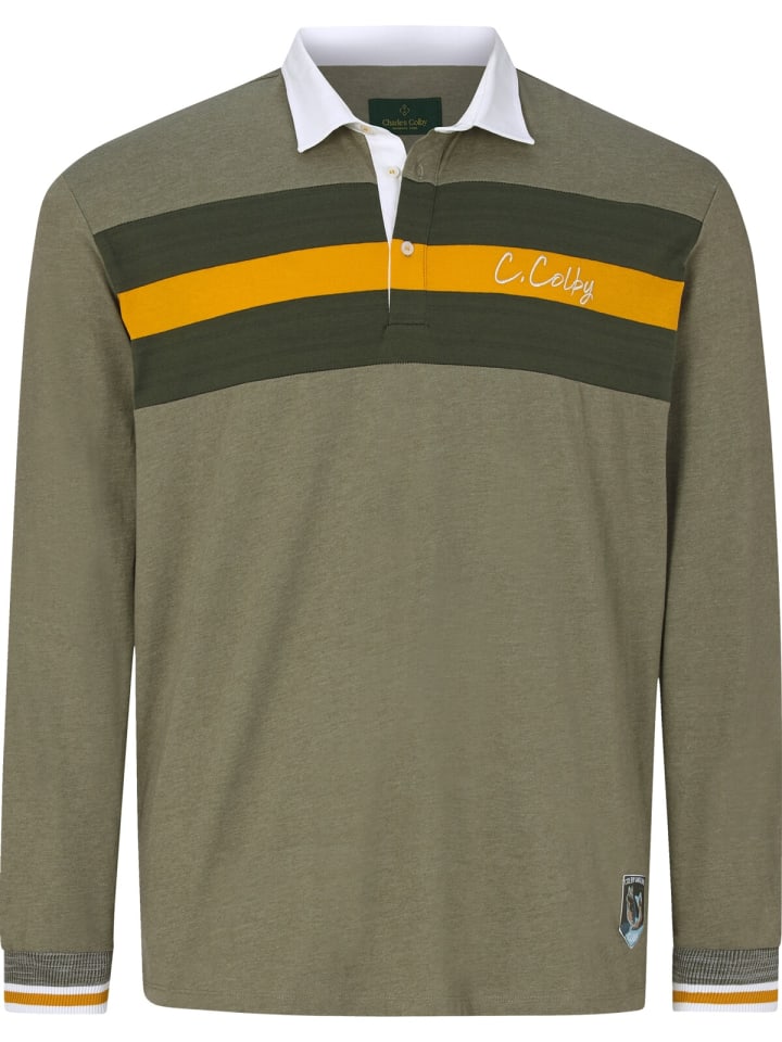 Charles Colby Sweatshirt EARL GARWY in oliv melange günstig kaufen