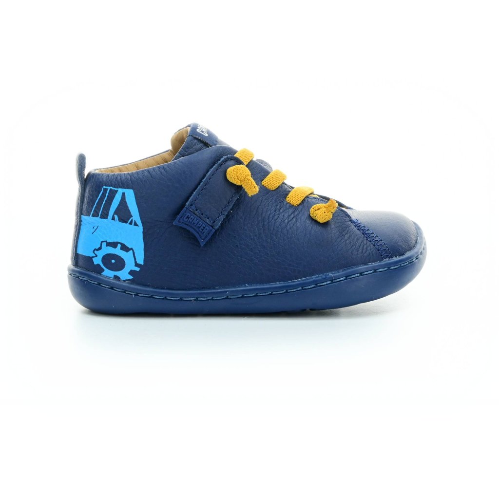 Camper Peu Cami Sell. Yard Traktor Blue (80153-099 First Walkers) dunkel blaue Mid Cut Barfußschuhe