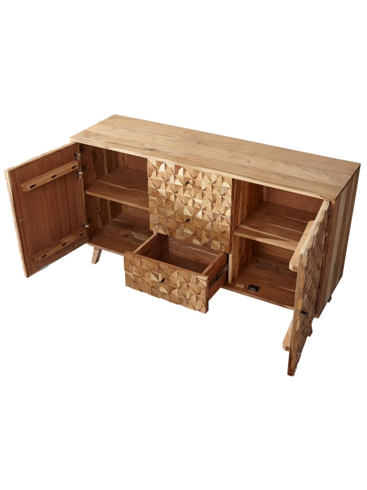 KADIMA DESIGN Sideboard REWA 140x78,5x40 cm Anrichte Massivholz Schrank günstig kaufen onesize