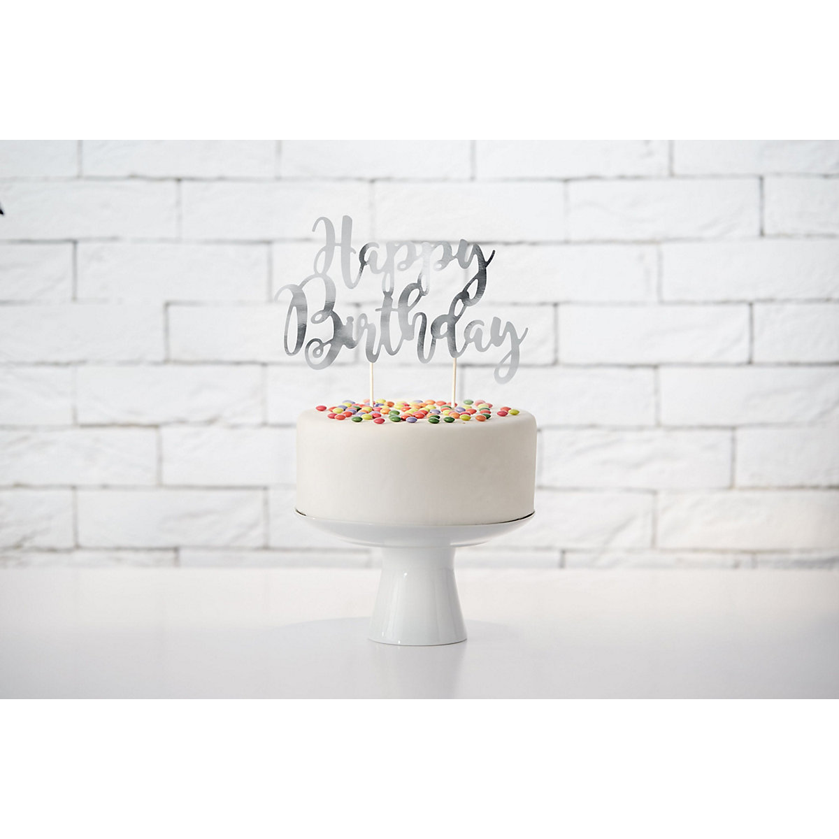 Cake Topper Happy Birthday, verschiedene Farben, 22cm