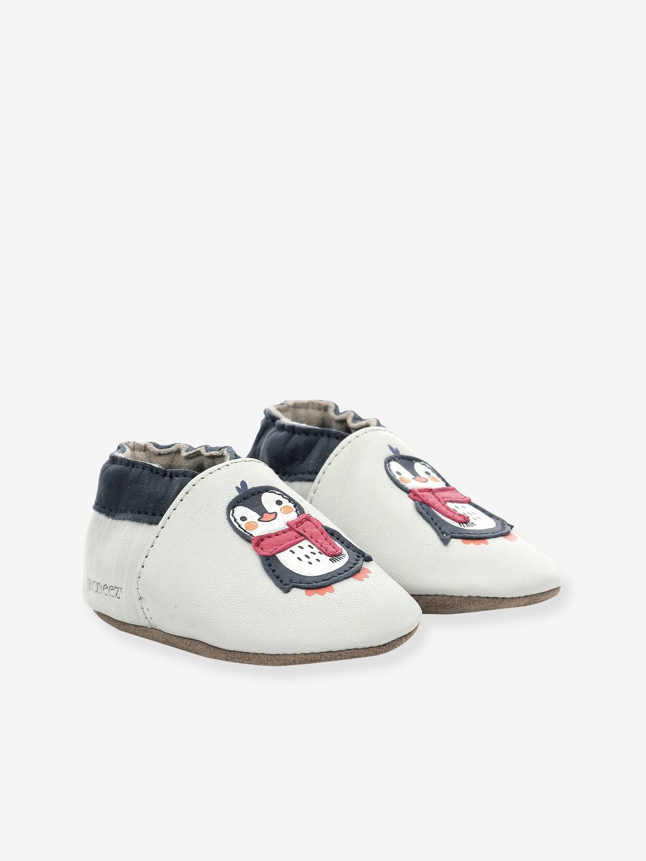 Chaussons cuir souple bébé Cold Friend 946800-10 ROBEEZ© gris
