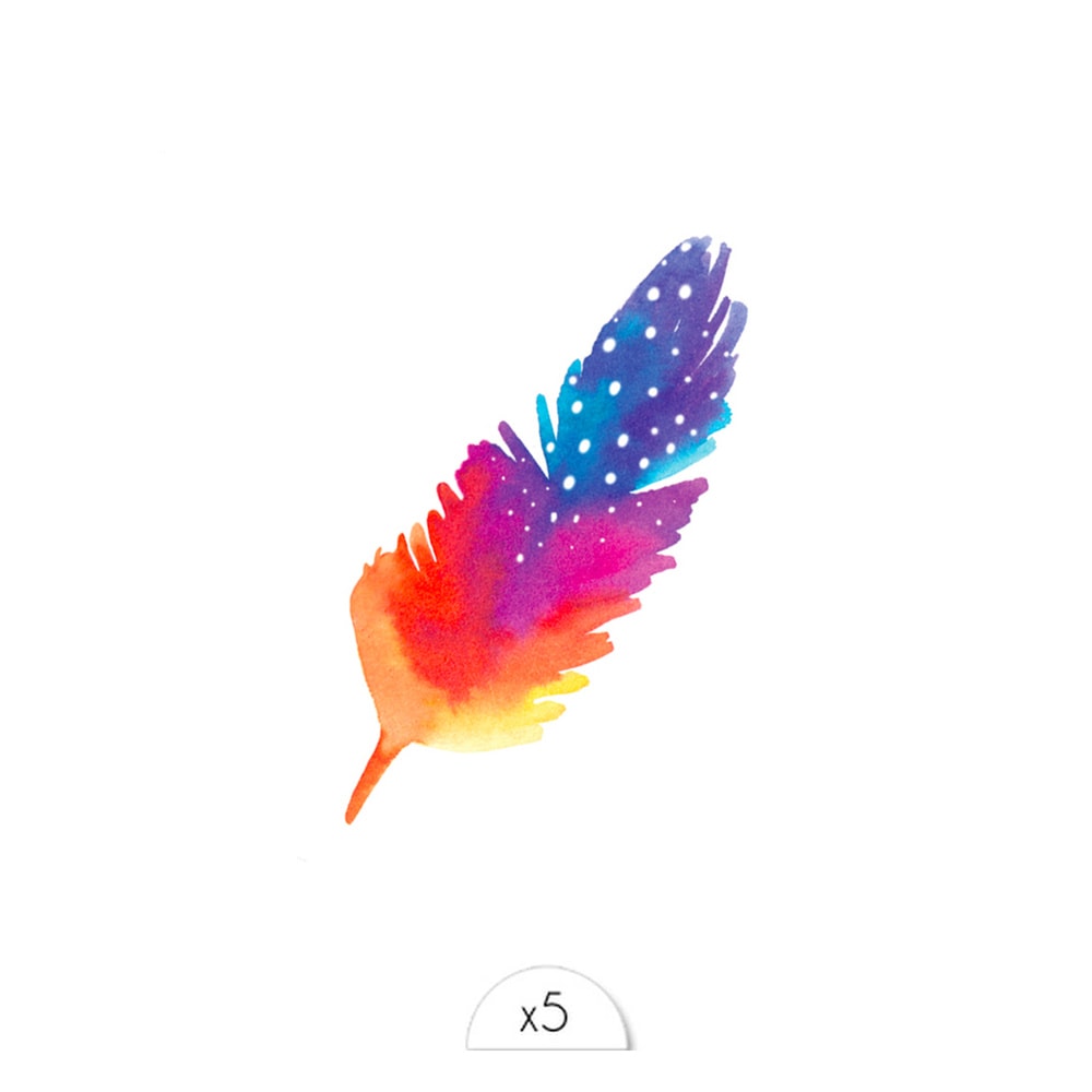 Sioou Plume aquarelle étoilée Tatouage éphémère