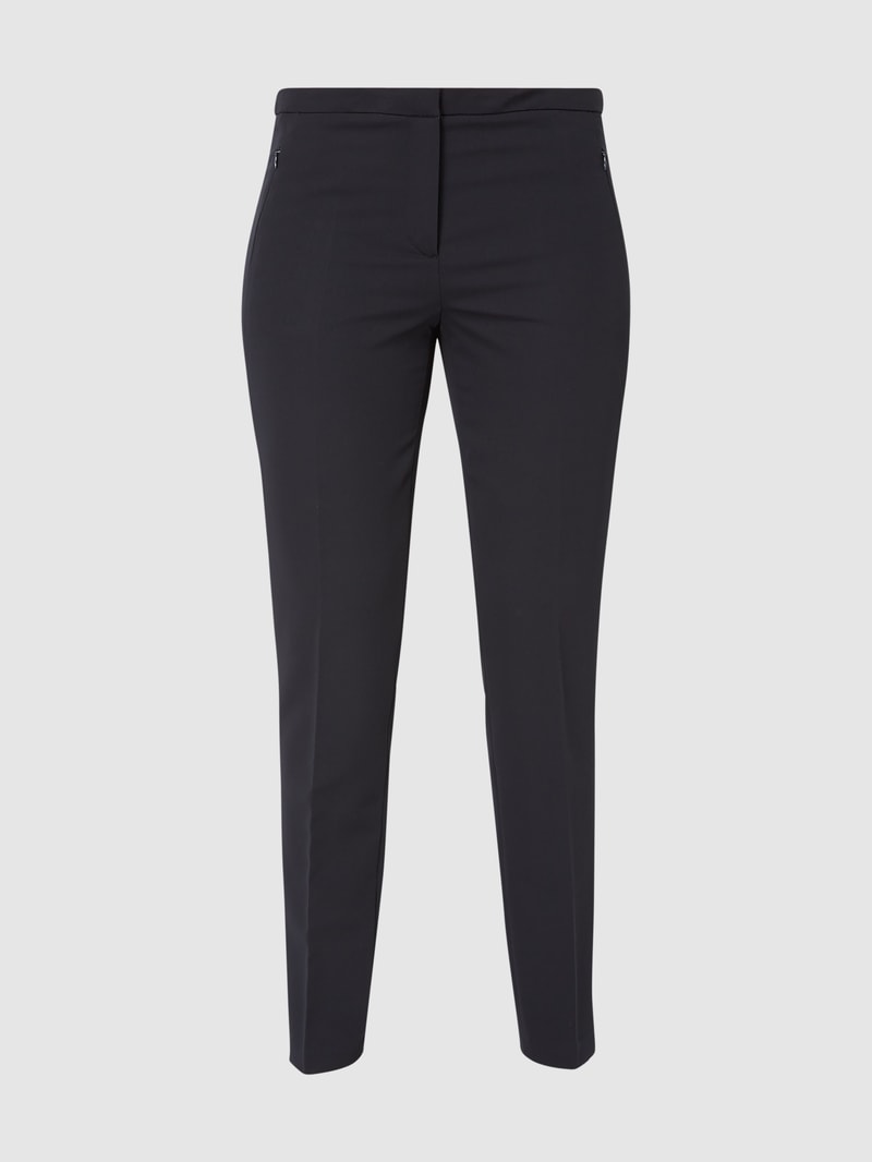 Stoffhose mit Bügelfalten in marineblau