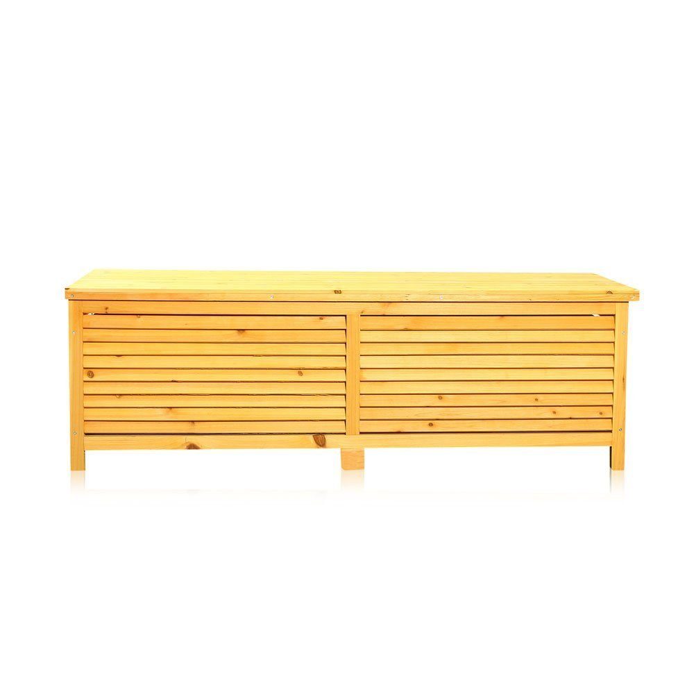 Melko Auflagenbox Auflagenbox Gartenbox Gartentruhe 140CM aus Holz Braun oder Weiß Kissenbox Holztruhe Aufbewahrungsbox Auflagenkiste (Stück), Imprägniert
