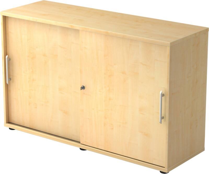 Hammerbacher Schiebetürenschrank Spanplatte 2 Fachböden 1.200 x 400 x 748 mm Ahorn