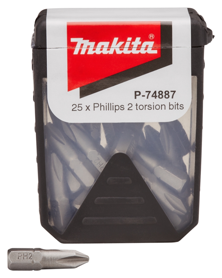 Makita Accessories P-74887 Bit de șurubelniță PH2x25mm 25 bucăți