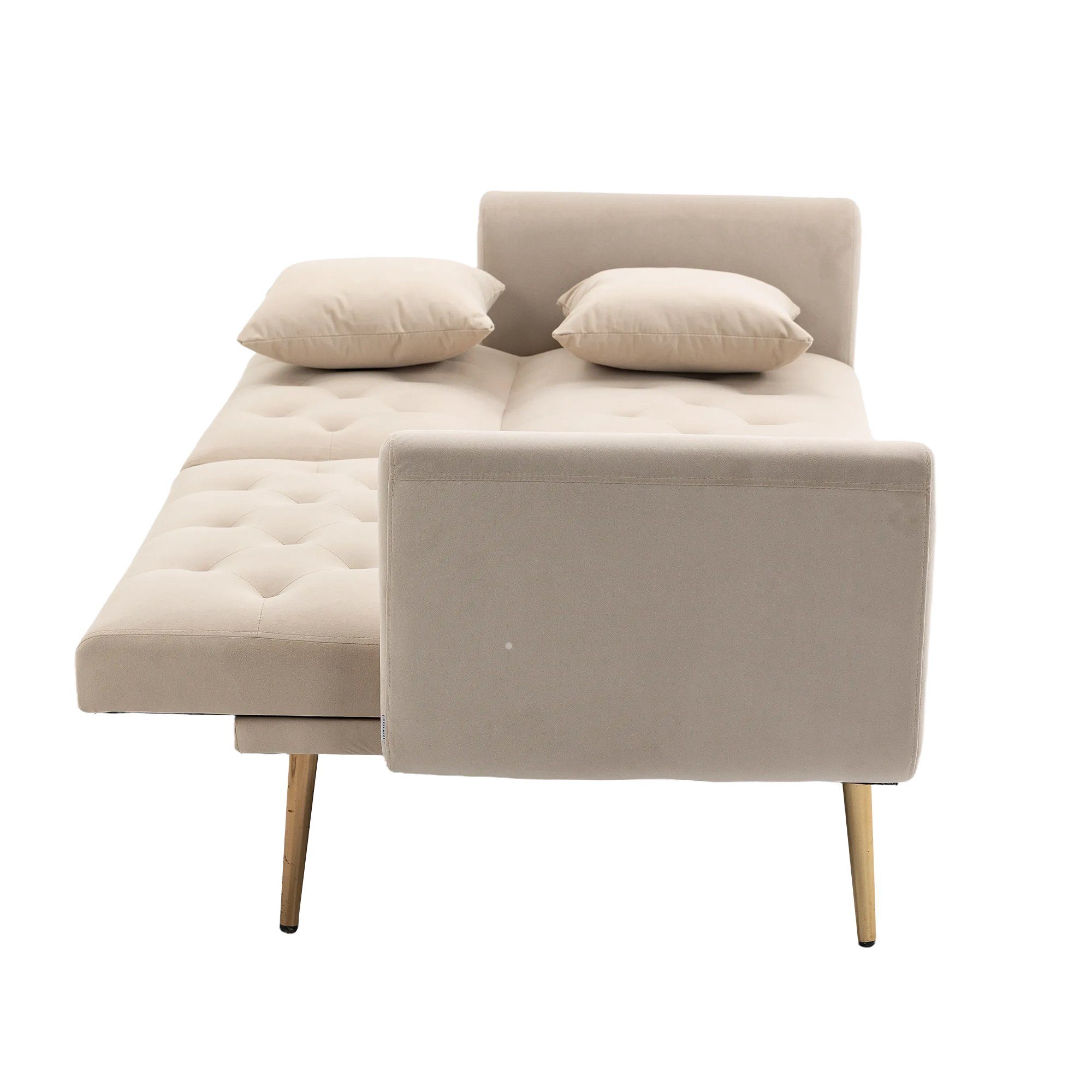 Odikalo Loungesofa Doppelsofa Schlafsofa Samt multifunktion Metallfüßen mehrfarbig
