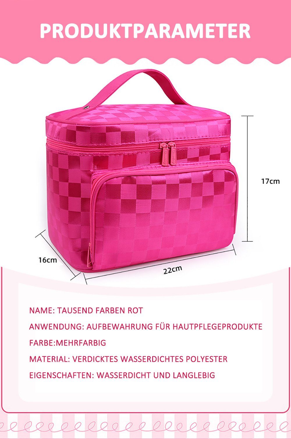 ZanMax Kosmetiktasche Multifunktionale wasserdichte Reise-Kulturtasche (1-tlg)