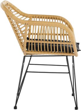 SalesFever Stuhl (Set, 2 St), aus wetterfestem Kunststoffgeflecht in Rattanoptik