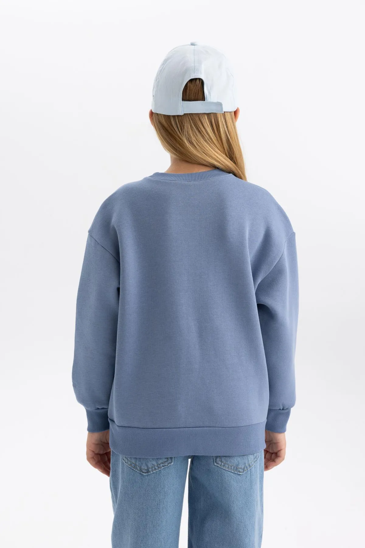 DeFacto  Bedrucktes, weiches, flauschiges, dickes Sweatshirt für Mädchen mit Rundhalsausschnitt