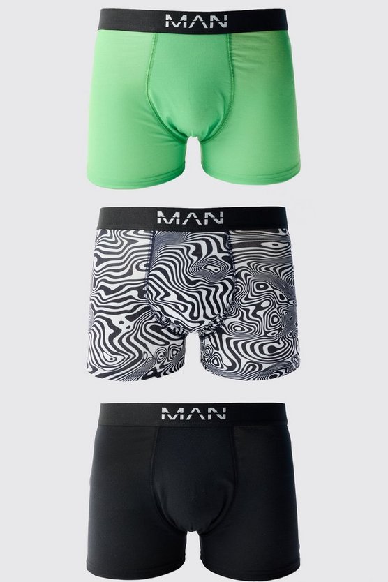 3er-Pack Boxershorts mit abstraktem Print
