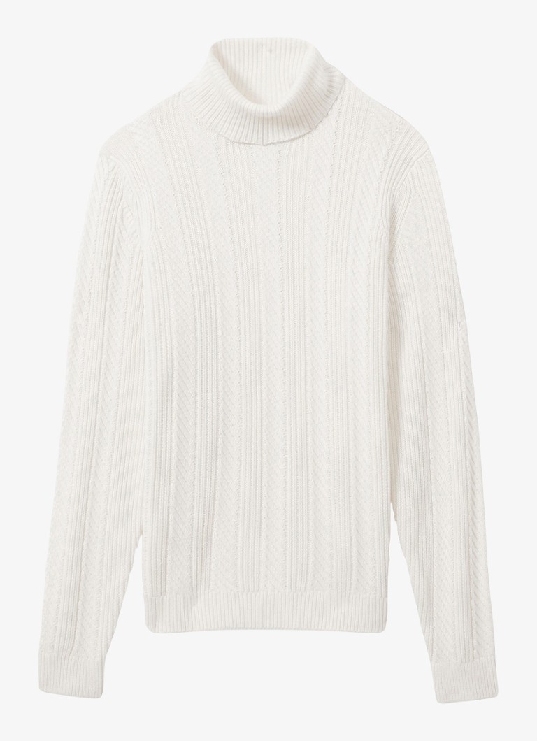 Reiss Flick cable-knit turtleneck sweater in wool blend