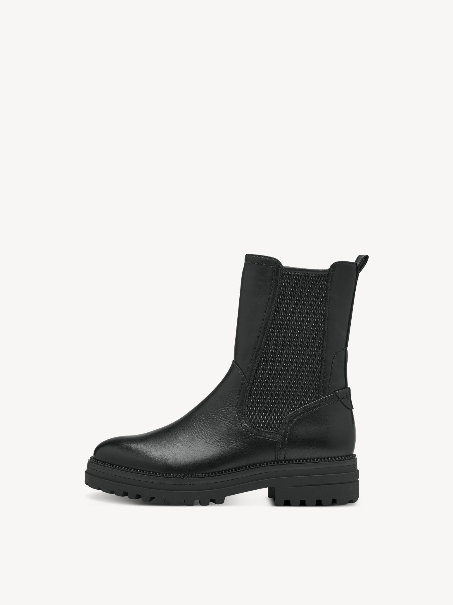 Bottine Chelsea en cuir - noir