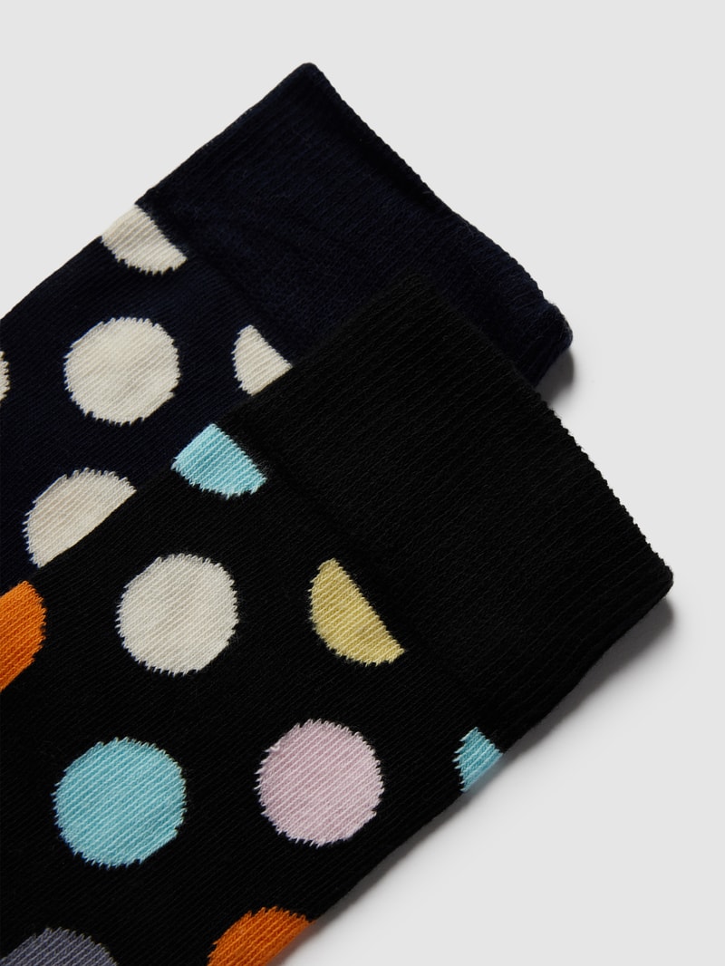 Socken mit Allover-Muster im 2er-Pack Modell 'Big Dot' in schwarz