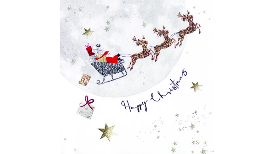 Home-Fashion Serviette Santa's Ride 33x33cm schwarz