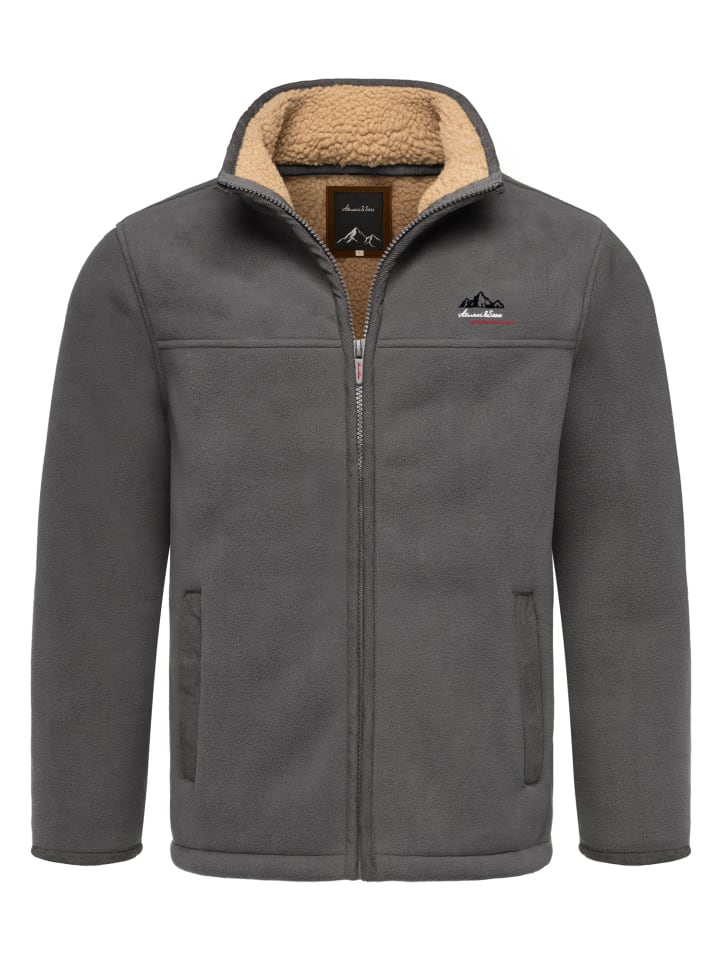 Amaci&Sons Fleecejacke OCONTO in Dunkelgrau günstig kaufen
