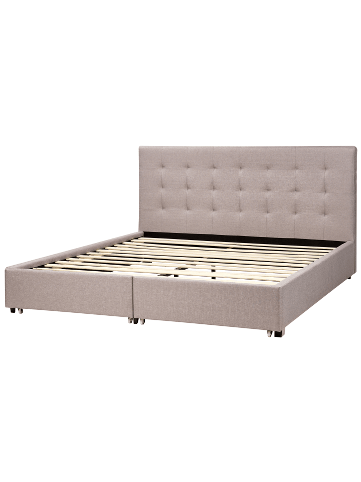 Beliani Doppelbett LA ROCHELLE in Grau/Schwarz - (W) 193 x (H) 109 x (L) 213 cm günstig kaufen onesize