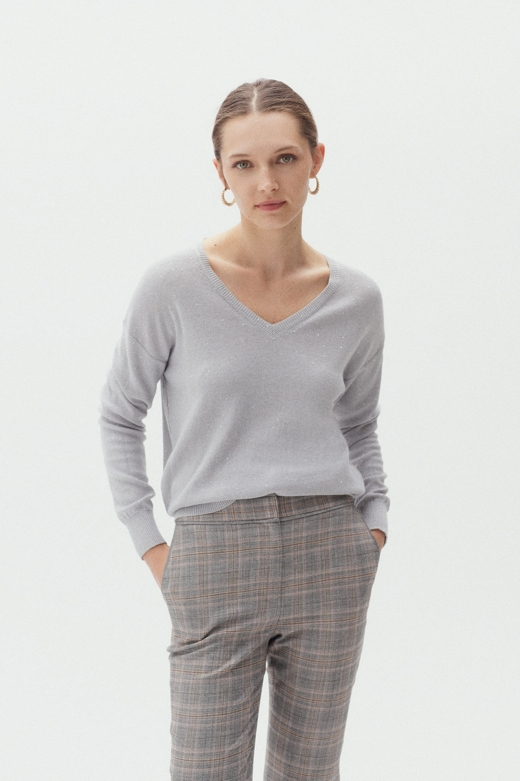 pull ange gris clair femme