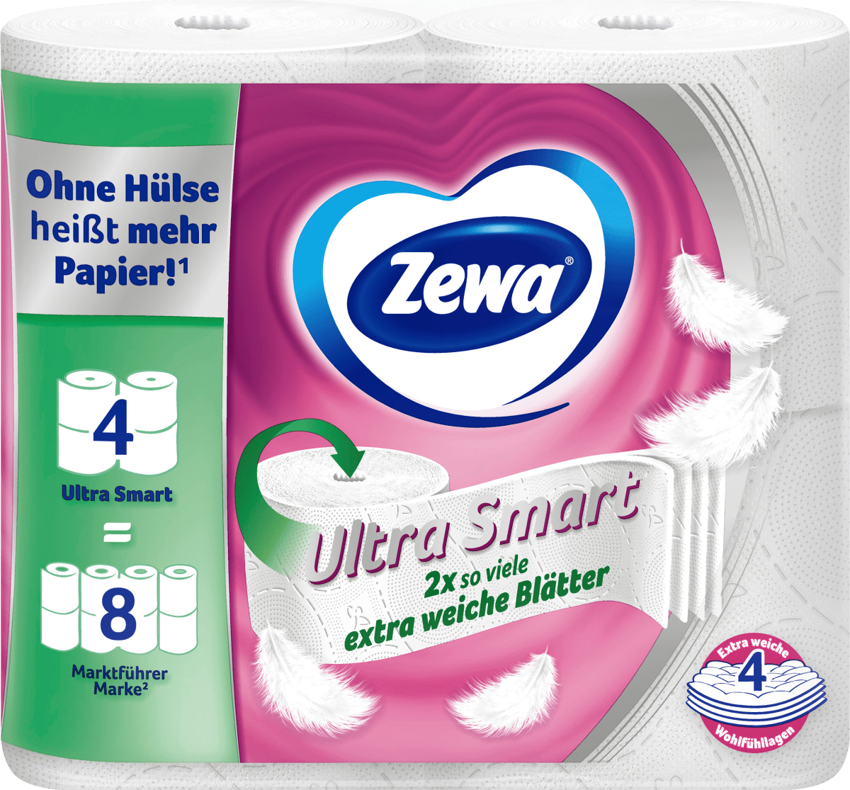 Toilettenpapier Ultra Smart 4-lagig (4x280 Blatt), 4 St