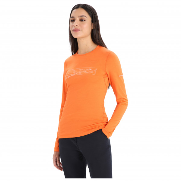 Icebreaker - Women's 200 Oasis L/S Crewe Ski Stripes - Merinounterwäsche