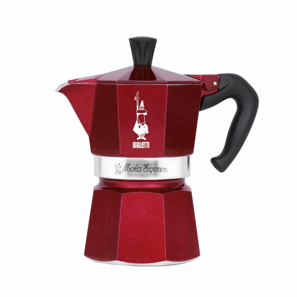 BIALETTI Espressokocher Deco Glamour Moka Express 3 Tassen mit 1 Becher