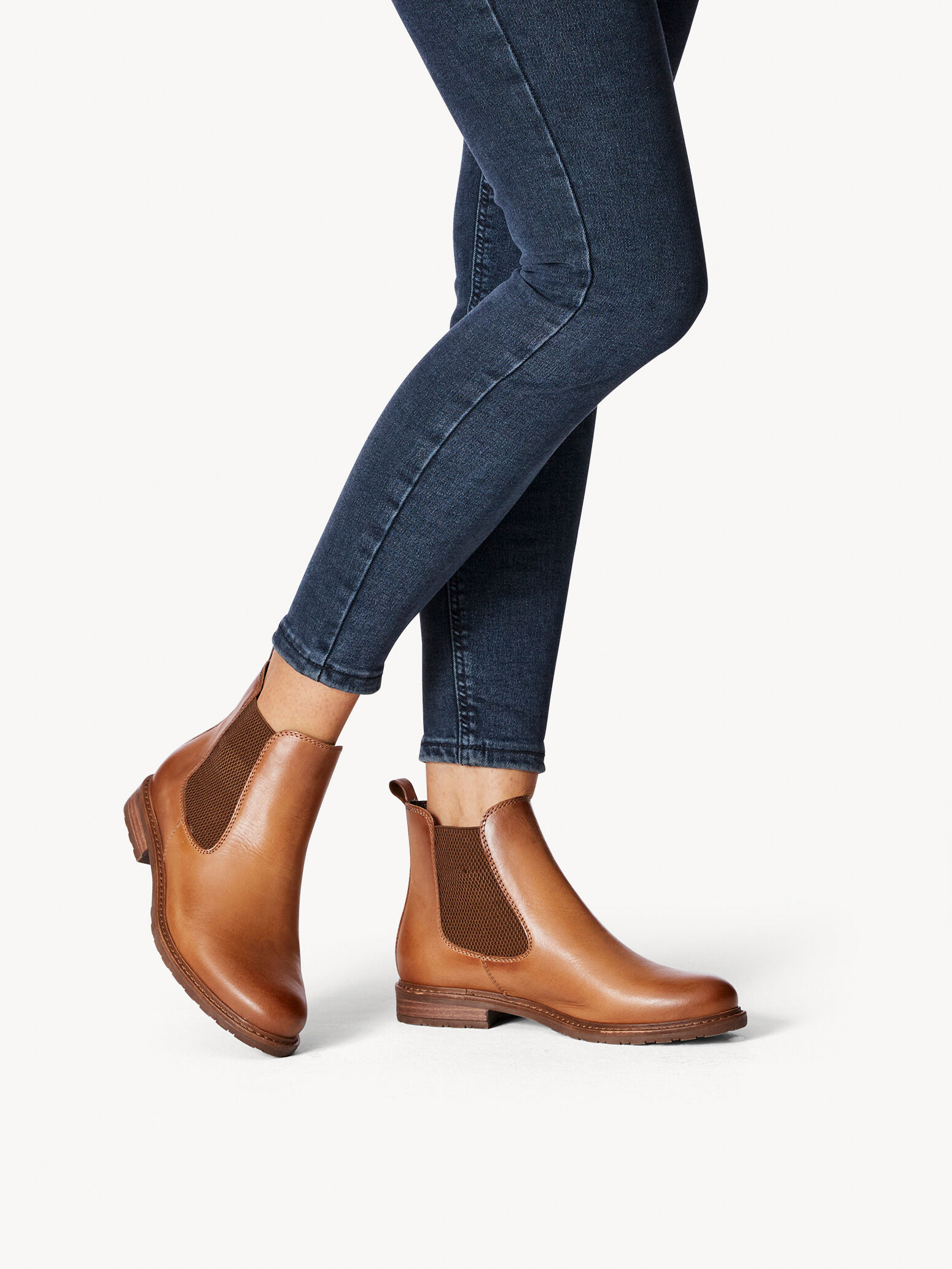 Bottine Chelsea en cuir - marron