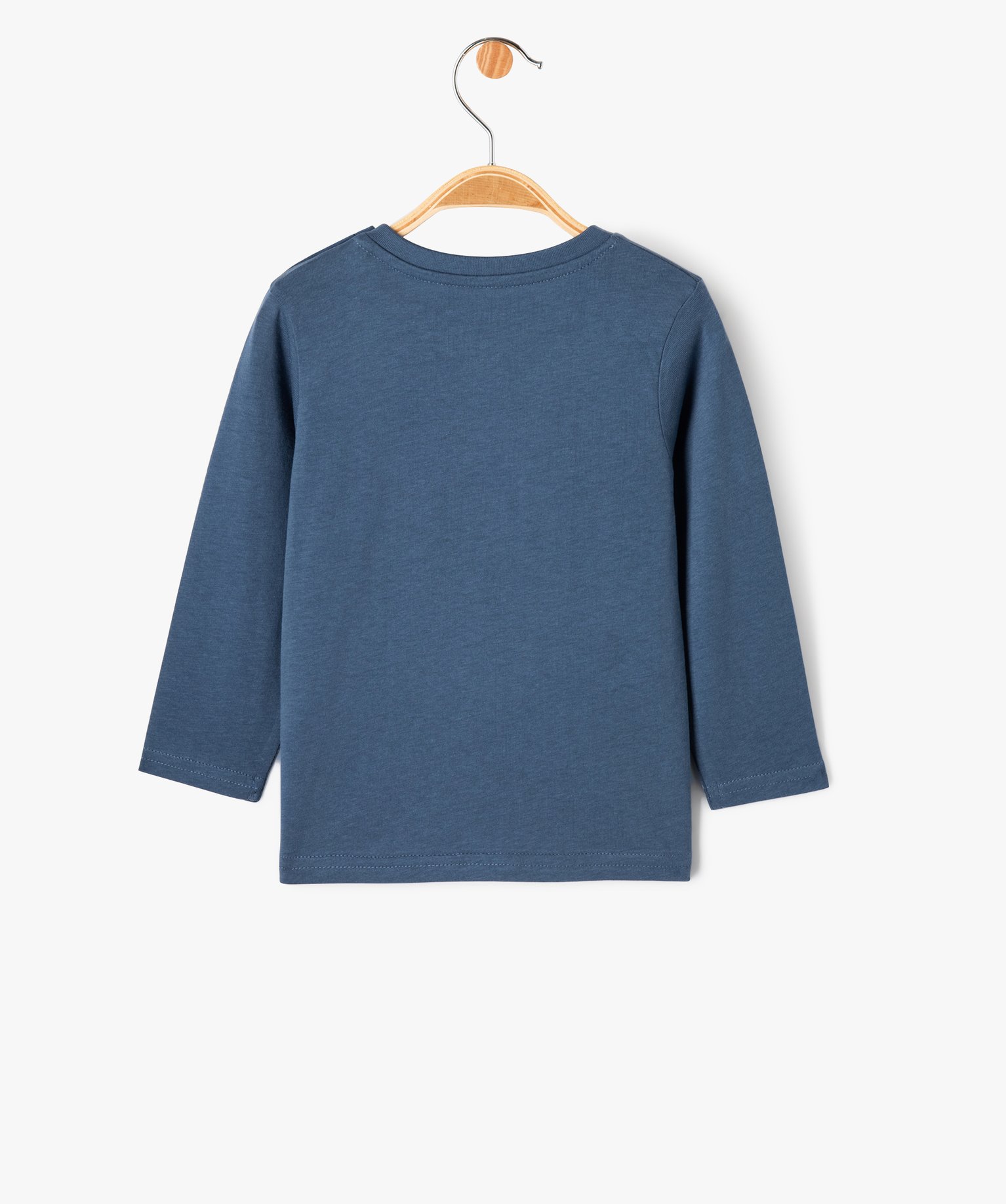 Tee-shirt à manches longues avec message bébé Garçon bleu fonce | GEMO