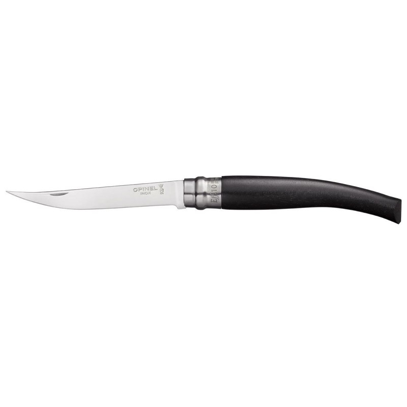 Opinelmesser Nr. 10 Edelstahlfilet mit Ebenholzgriff. (Opinel Inox).