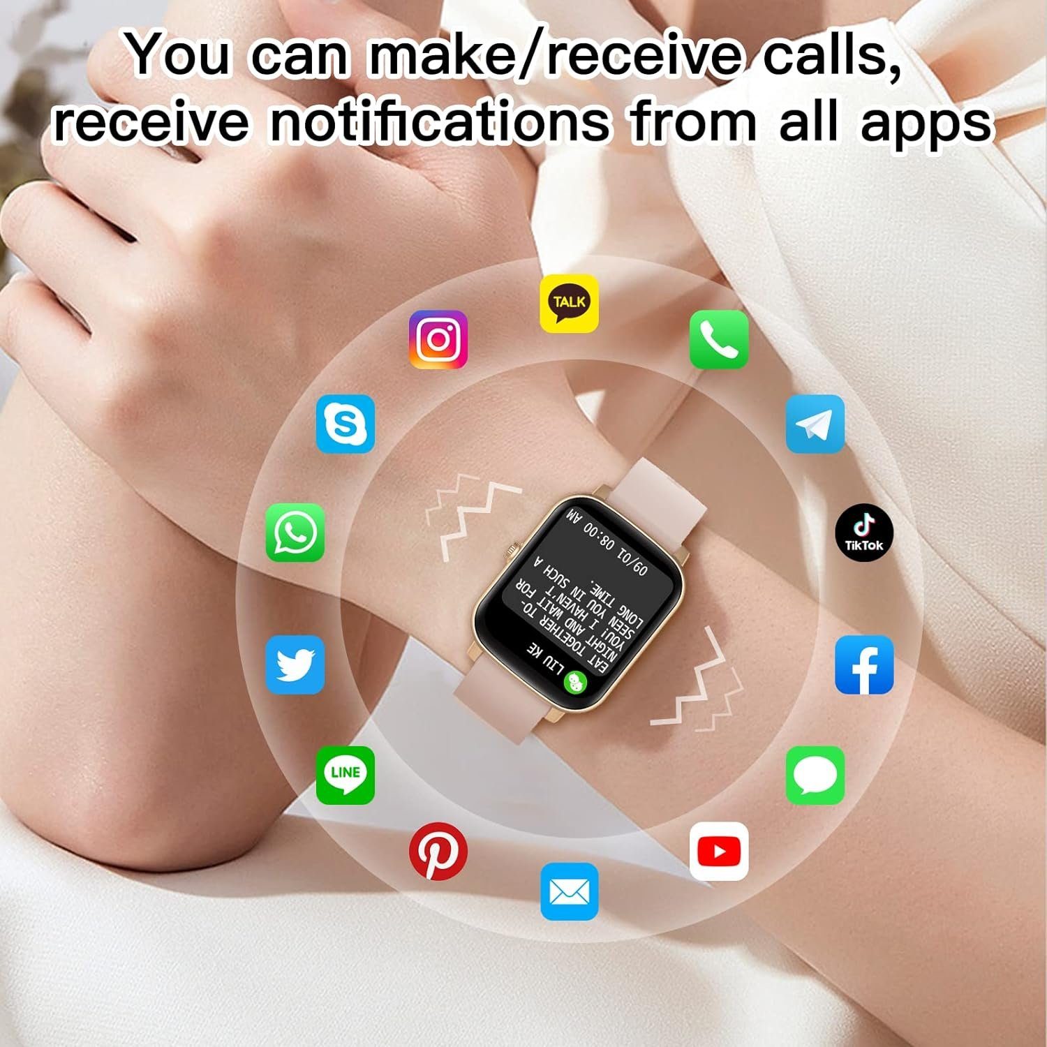 IBETTER Smartwatch, Fitness Tracker Damen Herren Uhren Watch für Android IOS, Smartwatch (Fitness Tracker Uhr 1.69