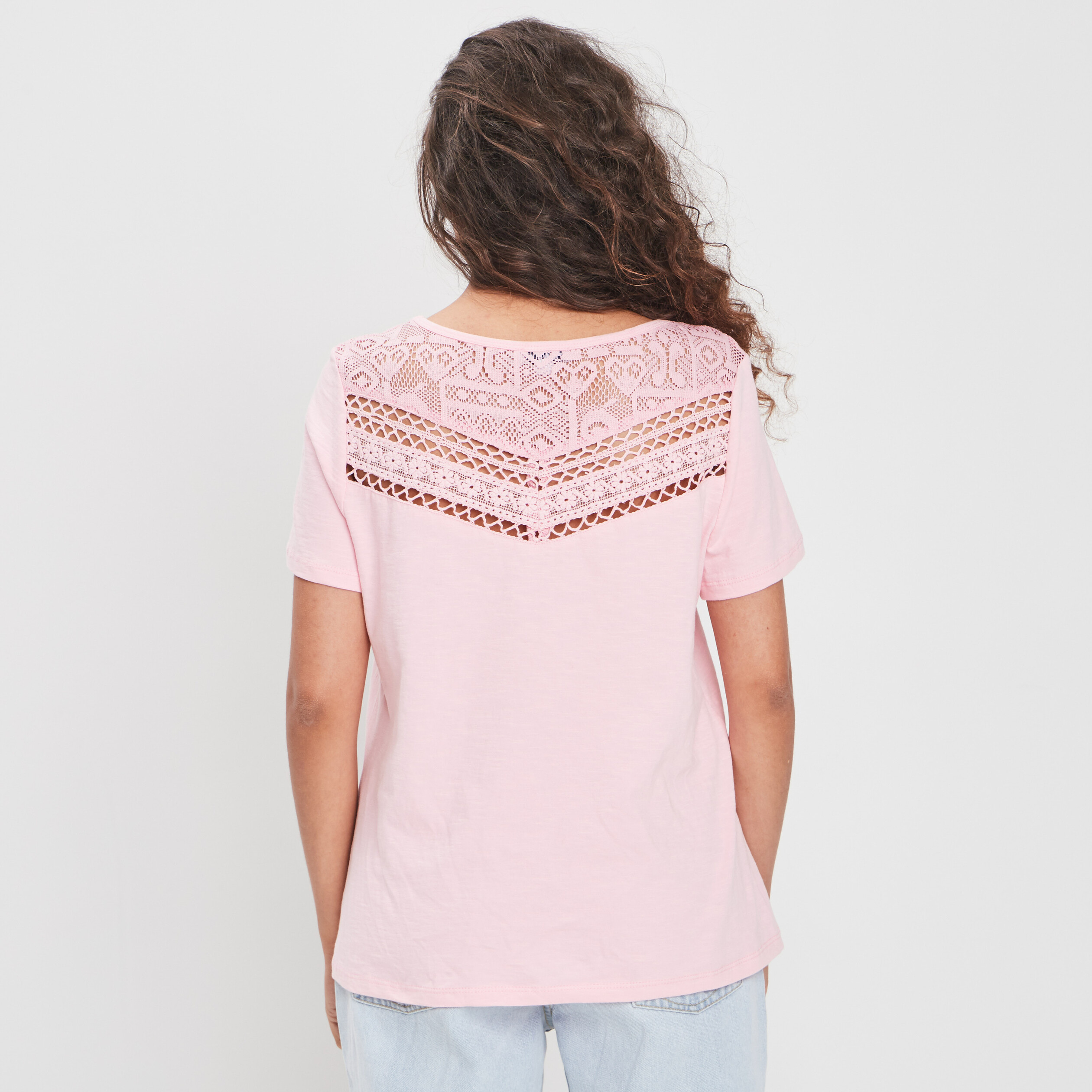 T-shirt manches courtes rose fluo femme | La Halle